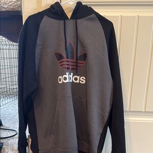 Adidas Black and Gray Sweatshirt with Trefoil Logo